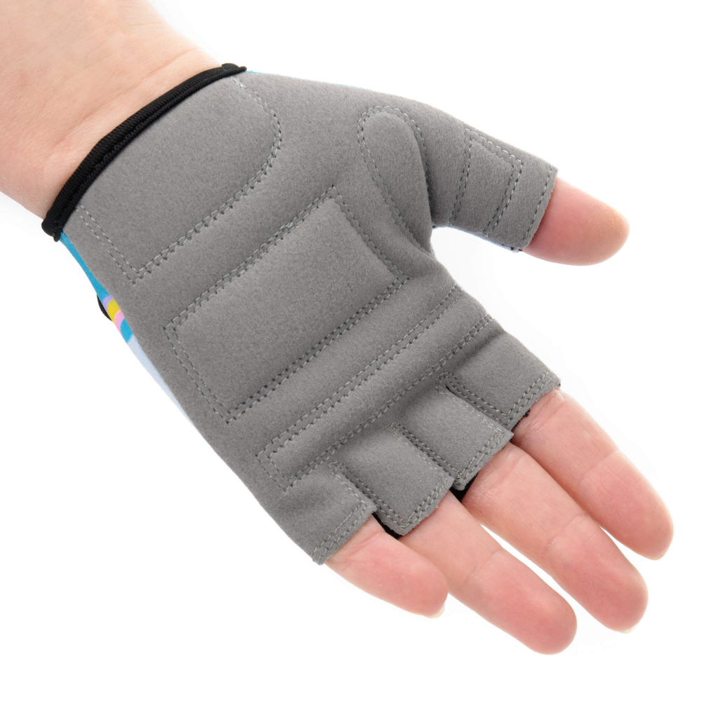 Manusi de ciclism pentru copii, Meteor, cu piele ecologica si insertii din spuma, inchidere velcro, masura S, lungime manusa 11.2 cm, Pony - 2 | YEO