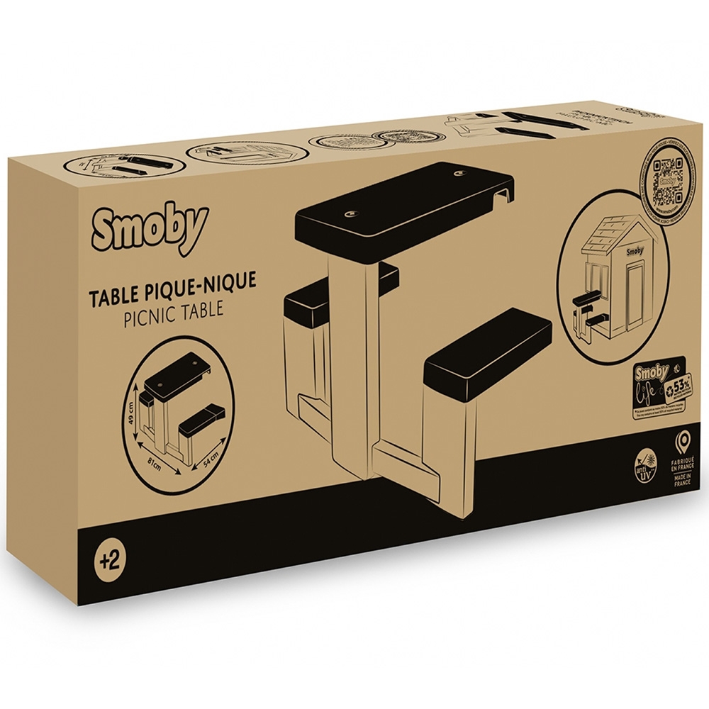 Masa de picnic cu doua banci Smoby Life pentru casuta verde - 3 | YEO