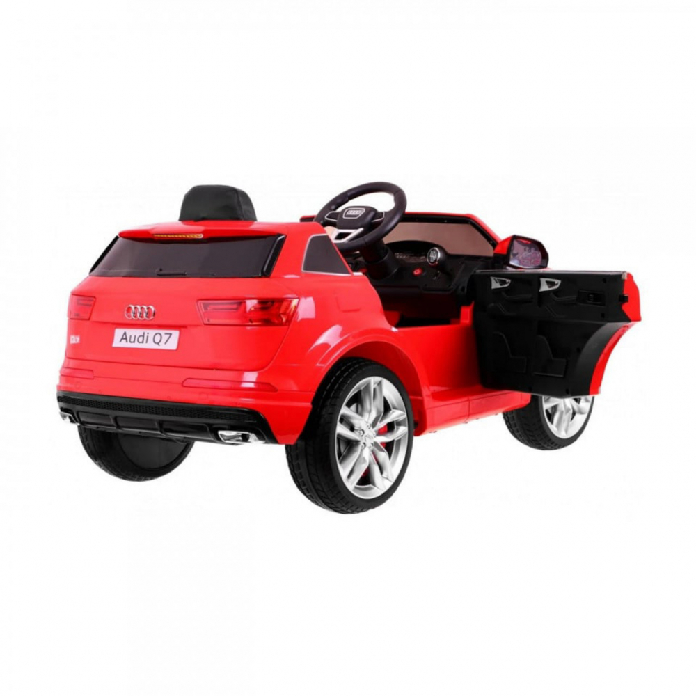 Masinuta electrica pentru copii Novokids Audi Q7 Rosu, Roti din Cauciuc EVA, Greutate admisa 30 kg, Usi cu deschidere, 2 Viteze, Lungime 121 cm, 2 motoare, control parental - 1