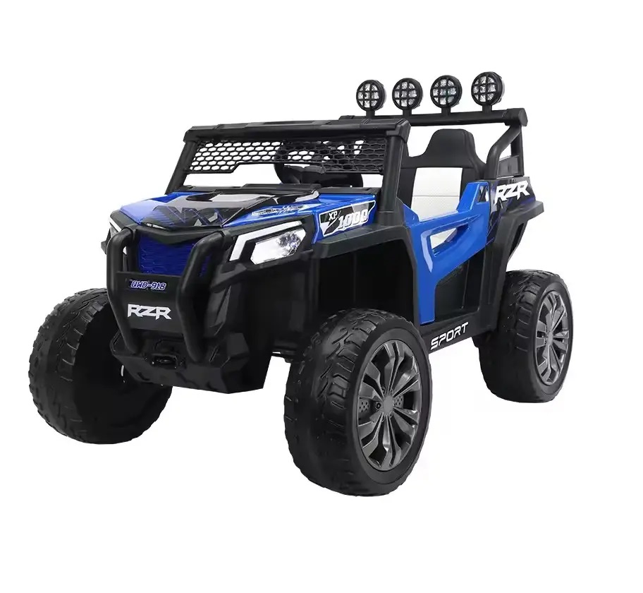 Masinuta electrica 12V pentru copii,cu telecomanda 2.4G,2 motoare x 38W,acumulator 12V7Ah,roti rezistente,lumini LED,muzica,centura de siguranta Nichiduta Sport RZR Blue - 2