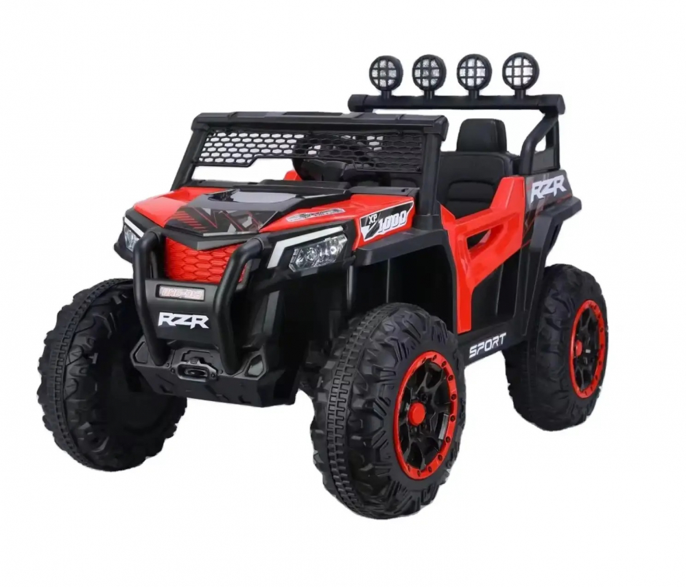 Masinuta electrica 12V pentru copii,cu telecomanda 2.4G,2 motoare x 38W,acumulator 12V7Ah,roti rezistente,lumini LED,muzica,centura de siguranta Nichiduta Sport RZR Red - 1 | YEO