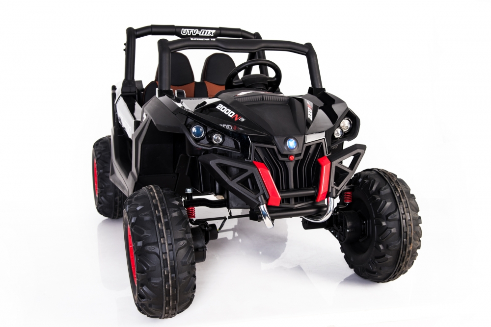 Masinuta electrica copii 4x4 Nichiduta Xtreme Jumper UTV-MX Black cu telecomanda 2.4G, 4Motoare 300W, Doua locuri, Roti Eva cu Suspensii, Scaun piele,Acumulator 12V7Ah,Pornire la cheie,Schimbator viteze,Lumini LED,Slow Start - 3