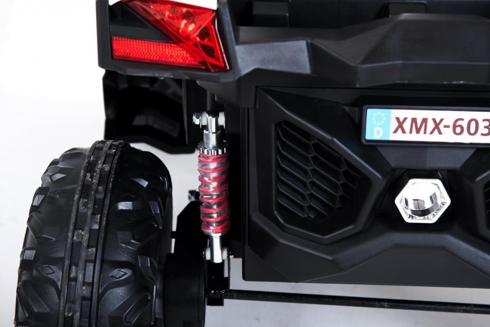 Masinuta electrica copii 4x4 Nichiduta Xtreme Jumper UTV-MX White cu telecomanda 2.4G, 4Motoare 300W, Doua locuri, Roti Eva cu Suspensii, Scaun piele,Acumulator 12V7Ah,Pornire la cheie,Schimbator viteze,Lumini LED,Slow Start