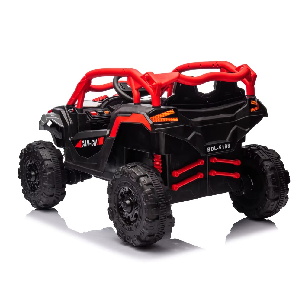 Masinuta electrica de teren pentru copii Nichiduta Can CN UTV Drive Red 12V cu telecomanda 2.4G,2 motoare 38W,lumini LED,roti rezistente,margine de siguranta rabatabila,sunete si muzica - 3
