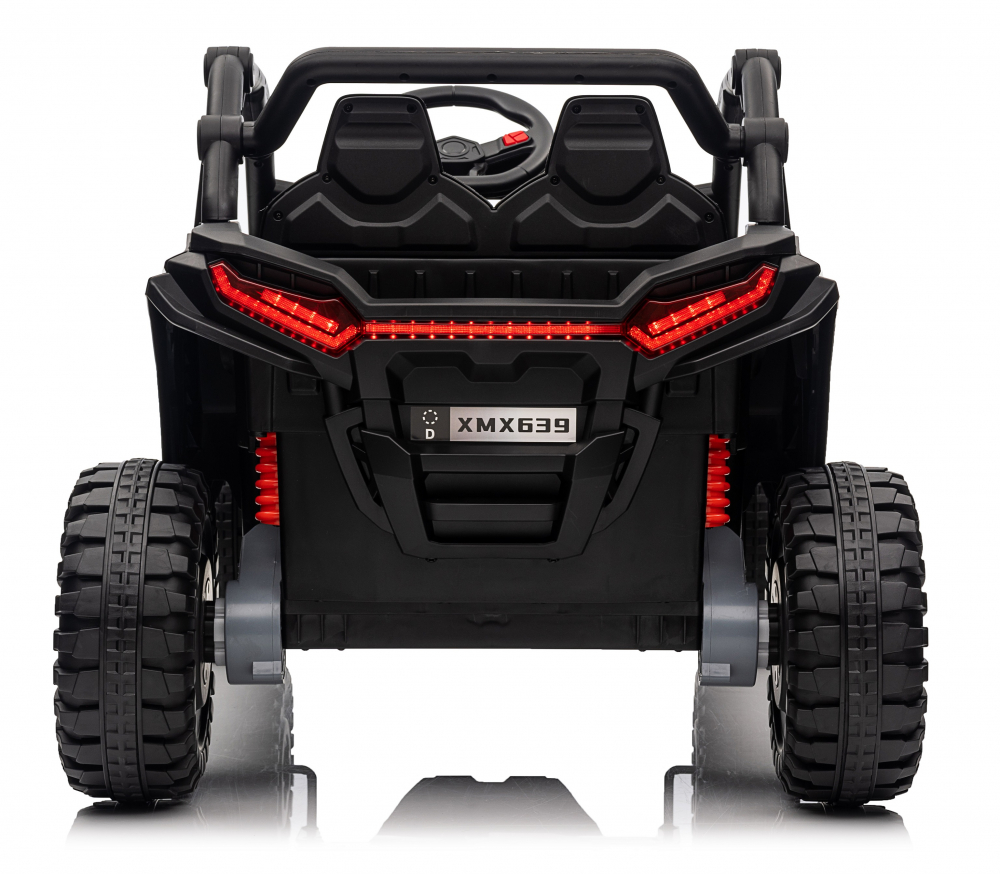 Masinuta electrica pentru copii Nichiduta Sport UTV KCK Black 4x4,Telecomanda 2.4G,Acumulator 24V 7Ah,4 motoarex50w,Roti din cauciuc EVA,Scaun din piele,Suspensii,Faruri cu lumini LED,Mufa USB,MP3,Bluetooth,Centura siguranta - 3