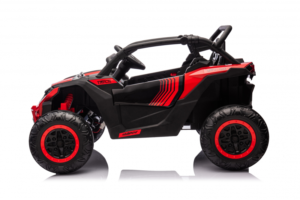 Masinuta electrica pentru 2 copii Nichiduta Super Truck UTV Go Red cu telecomanda 2.4G,acumulator 12V7Ah, doua motoare, usi cu deschidere, roti rezistente,faruri cu lumini LED,mufa USB,MP3,Bluetooth,centuri siguranta - 1