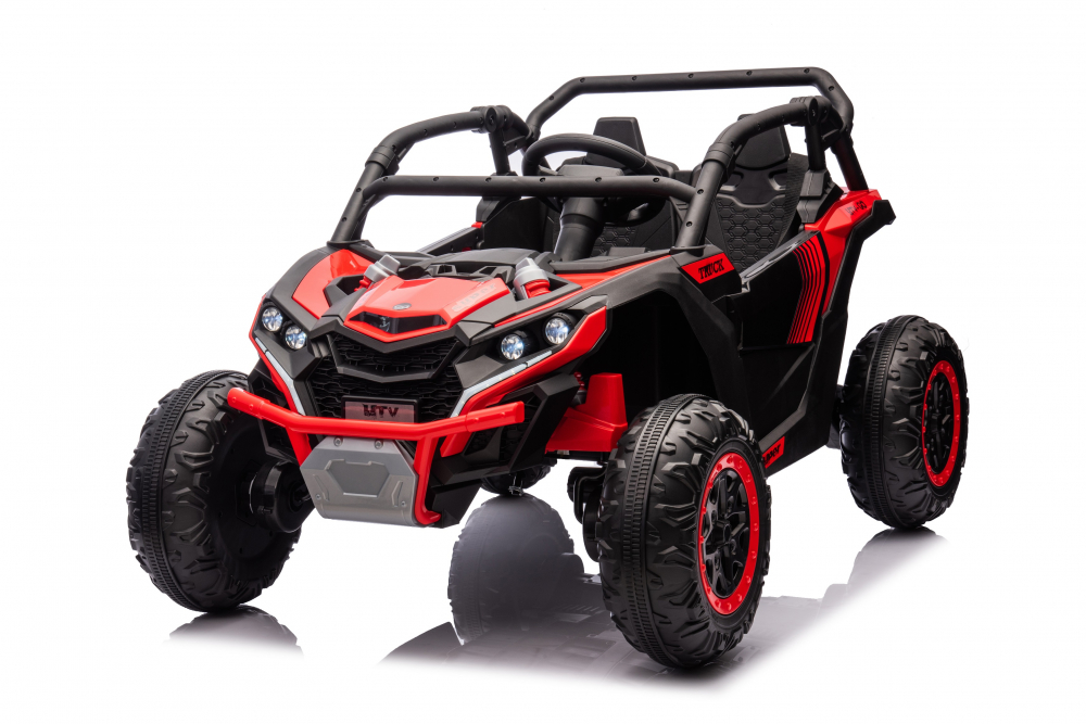 Masinuta electrica pentru 2 copii Nichiduta Super Truck UTV Go Red cu telecomanda 2.4G,acumulator 12V7Ah, doua motoare, usi cu deschidere, roti rezistente,faruri cu lumini LED,mufa USB,MP3,Bluetooth,centuri siguranta - 2