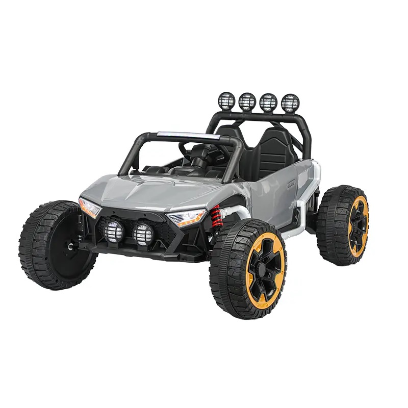 Masinuta electrica pentru copii cu telecomanda Nichiduta Alaser Grey,2motoare x 55W,roti rezistente din cauciuc EVA,scaun tapitat cu piele ecologica,suspensii,lumini LED,usi cu posibilitate de deschidere