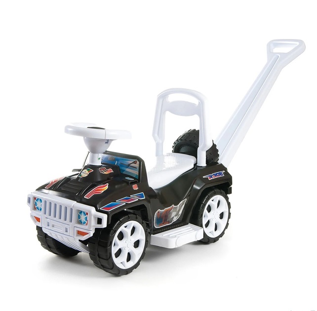 Masinuta pentru copii Novokids My first SUV Car XXL Negru, Lungime 85 cm, maner de impins detasabil pentru parinti, spatiu pentru depozitare - 3