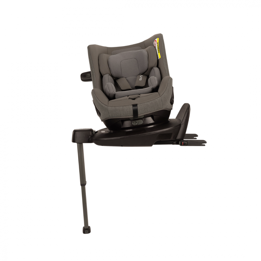 Scaun auto pentru copii Nuna PRUU Granite, 40-105 cm, testat ADAC si certificat R129, rotativ, spatar reglabil, tetiera ajustabila