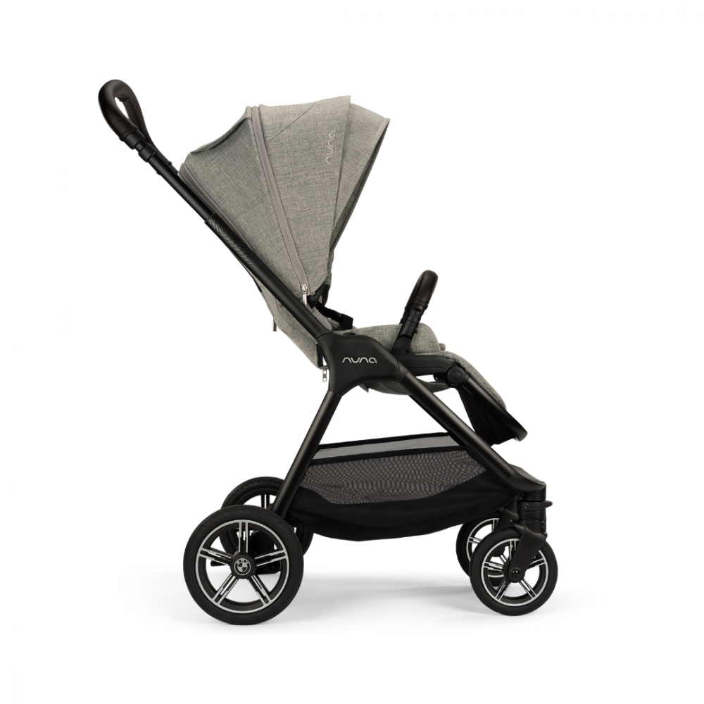 Carucior pentru copii Nuna x BMW TRIV next Gri Graphene ultracompact, spatar reglabil, sezut reversibil, suspensii, maner parental si suport pentru picioare reglabile, husa de ploaie - 1