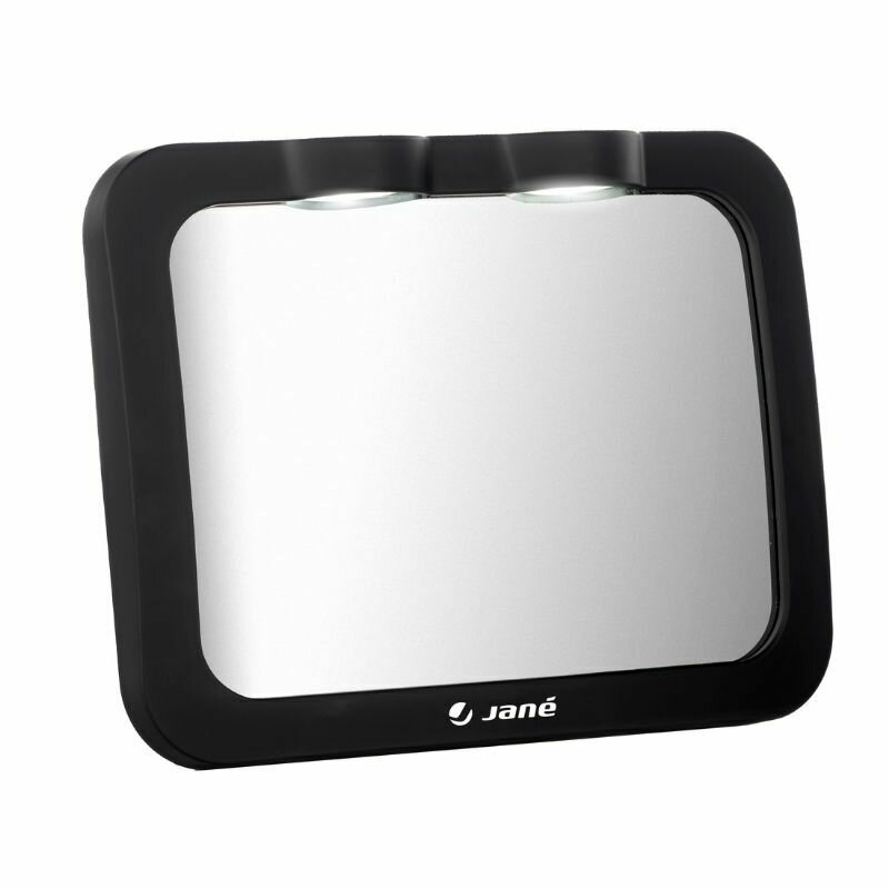 Oglinda auto pentru copii Jane Black cu iluminare LED 28x7x20 cm - 1