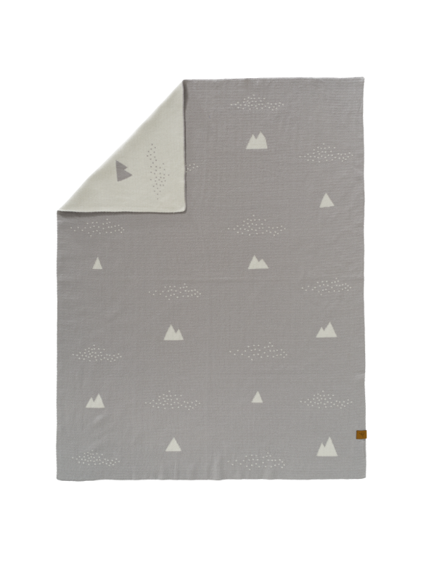 Patura Fine Knitted din bumbac organic 80x100 cm Ice Mountain
