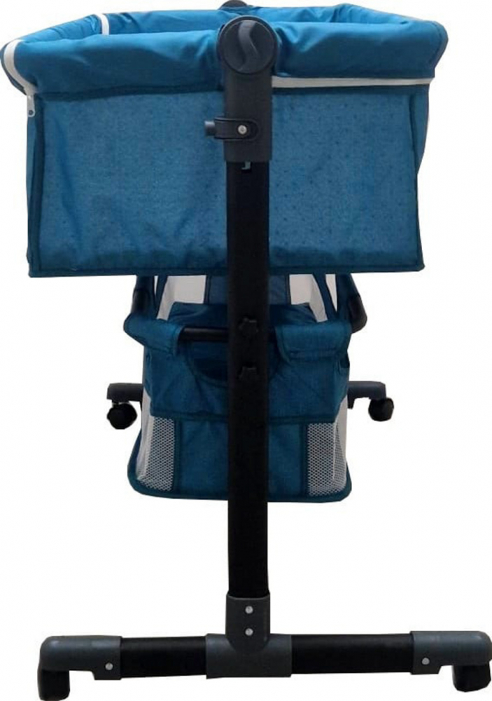 Patut transformabil in balansoar Baby Care Co-Sleeper Albastru Turquoise Cu plasa insecte si cosulet depozitare, 4 roti cu frana, Dimensiuni 85X95X50 cm, Saltea inclusa, Cadru aluminiu - 2