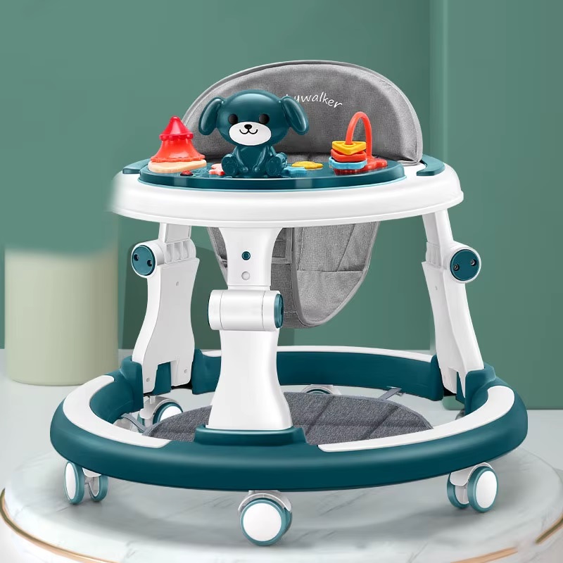 Premergator pentru copii Little Mom Green, cu panou interactiv detasabil cu sunete si lumini, sezut rotativ 360, roti silentioase, prevazut cu maner de sustinereimpingere - 3
