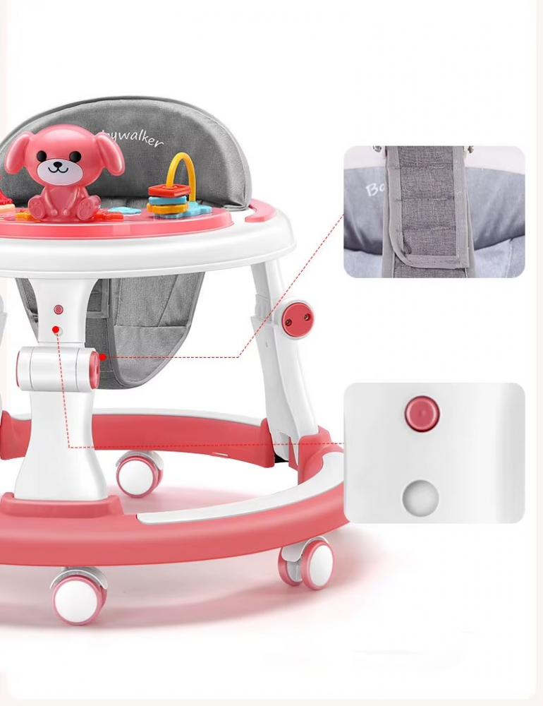 Premergator pentru copii Little Mom Green, cu panou interactiv detasabil cu sunete si lumini, sezut rotativ 360, roti silentioase, prevazut cu maner de sustinereimpingere - 8