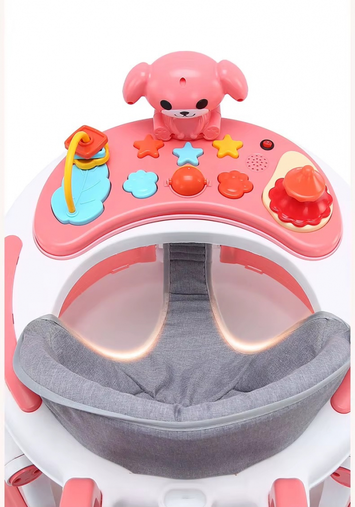 Premergator pentru copii Little Mom Green, cu panou interactiv detasabil cu sunete si lumini, sezut rotativ 360, roti silentioase, prevazut cu maner de sustinereimpingere - 11