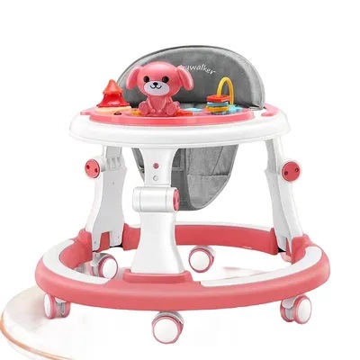 Premergator pentru copii Little Mom Pink, cu panou interactiv detasabil cu sunete si lumini, sezut rotativ 360, roti silentioase, prevazut cu maner de sustinereimpingere - 5