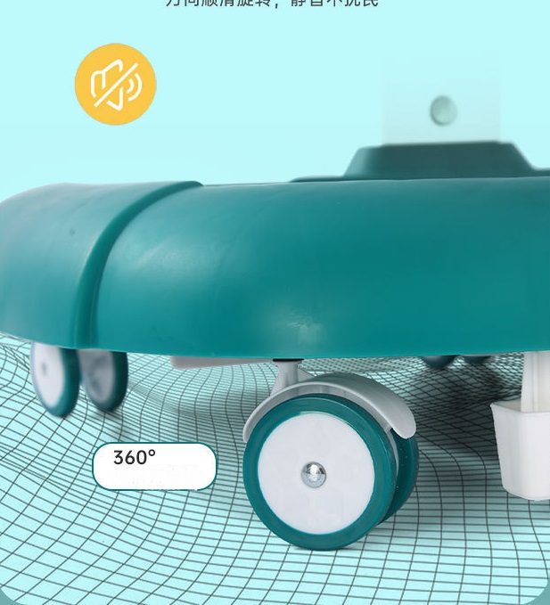 Premergator copii Little Mom Grey Rabbit, pliabil, cu maner de sustinere parental, cu perna de sezut, panou interactiv detasabil, roti silentioase cu rotire 360 grade si sistem de franare, structura piramidala - 1