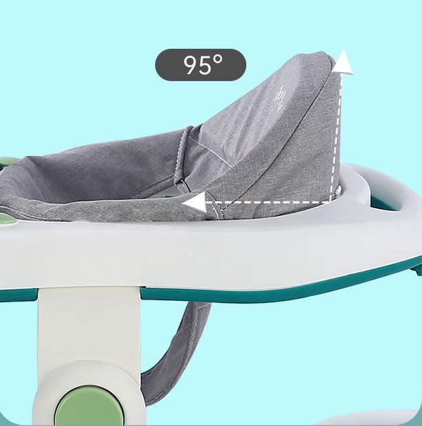 Premergator copii Little Mom Grey Rabbit, pliabil, cu maner de sustinere parental, cu perna de sezut, panou interactiv detasabil, roti silentioase cu rotire 360 grade si sistem de franare, structura piramidala - 6