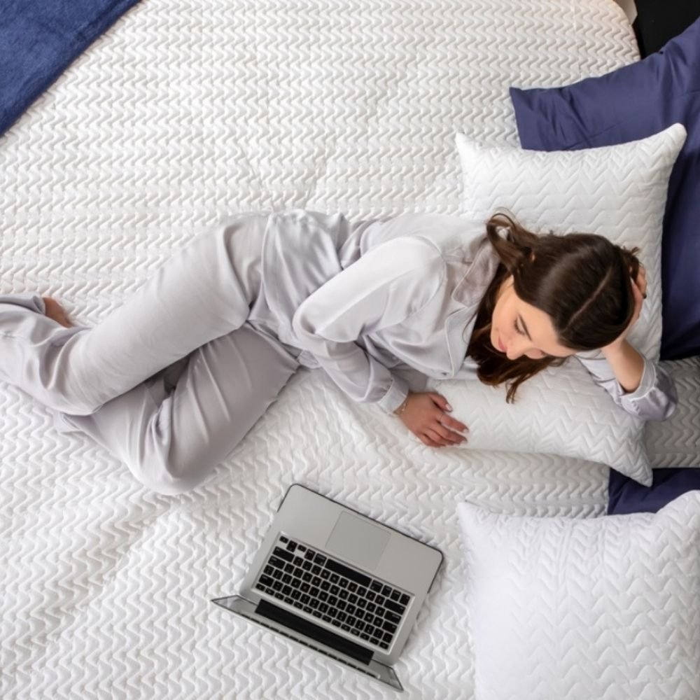 Protectie impermeabila matlasata Premium pentru saltea Homibon Alb 120x200 cm, anti acarieni, lavabila la masina, bumbac cu membrana TPU - 1 | YEO