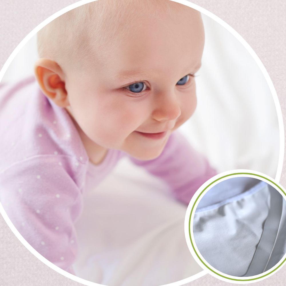 Protectie impermeabila pentru saltea bebe Homibon Alb 60x120 cm, lavabila la masina, bumbac cu membrana TPU