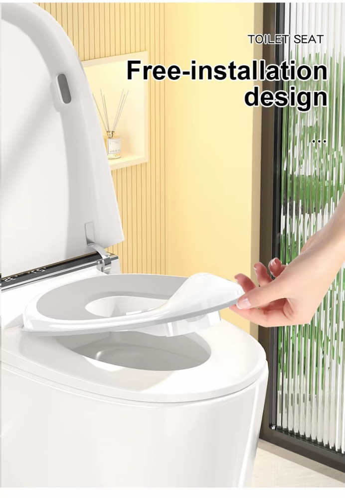 Reductor WC pentru copii Little Mom Grey, design ergonomic, antiderapant, cu suport de agatare, compatibilitate universala, pentru copii cu varsta pana la 7 ani, protectie impotriva stropilor - 1 | YEO