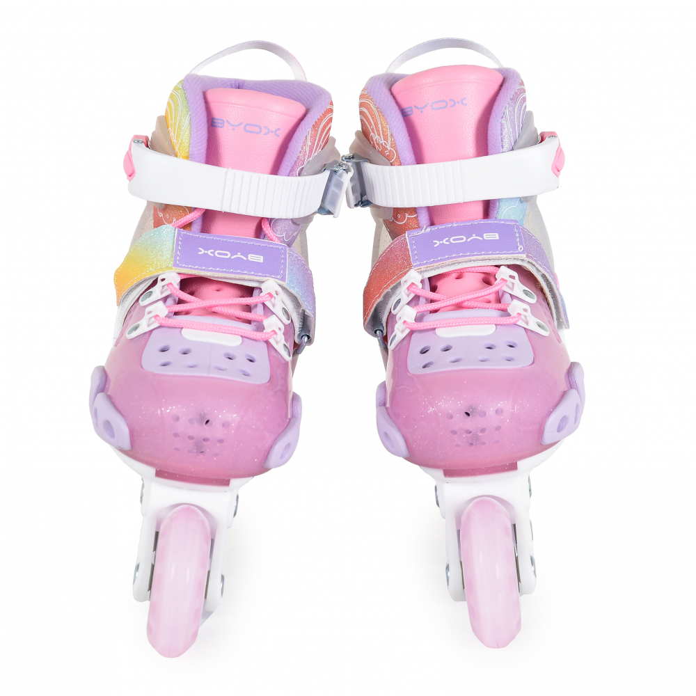 Role reglabile marime 29-33 pentru copii,interior respirabil cu spuma de amortizare,catarame reglabile cu inchidere Velcro si catarama dubla Byox Dizzy Pink - 3