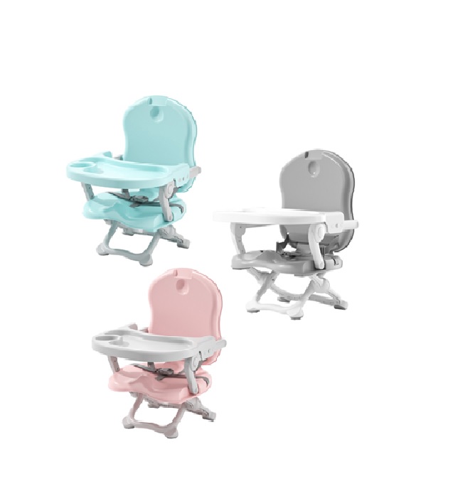 Scaun de masa pentru copii, Little Mom, model tip booster, design compact, pliabil si portabil, inaltime reglabila 4 pozitii, tavita detabila, compatibilitate universala, dimensiune 50 x 30 x 35 cm, Pink