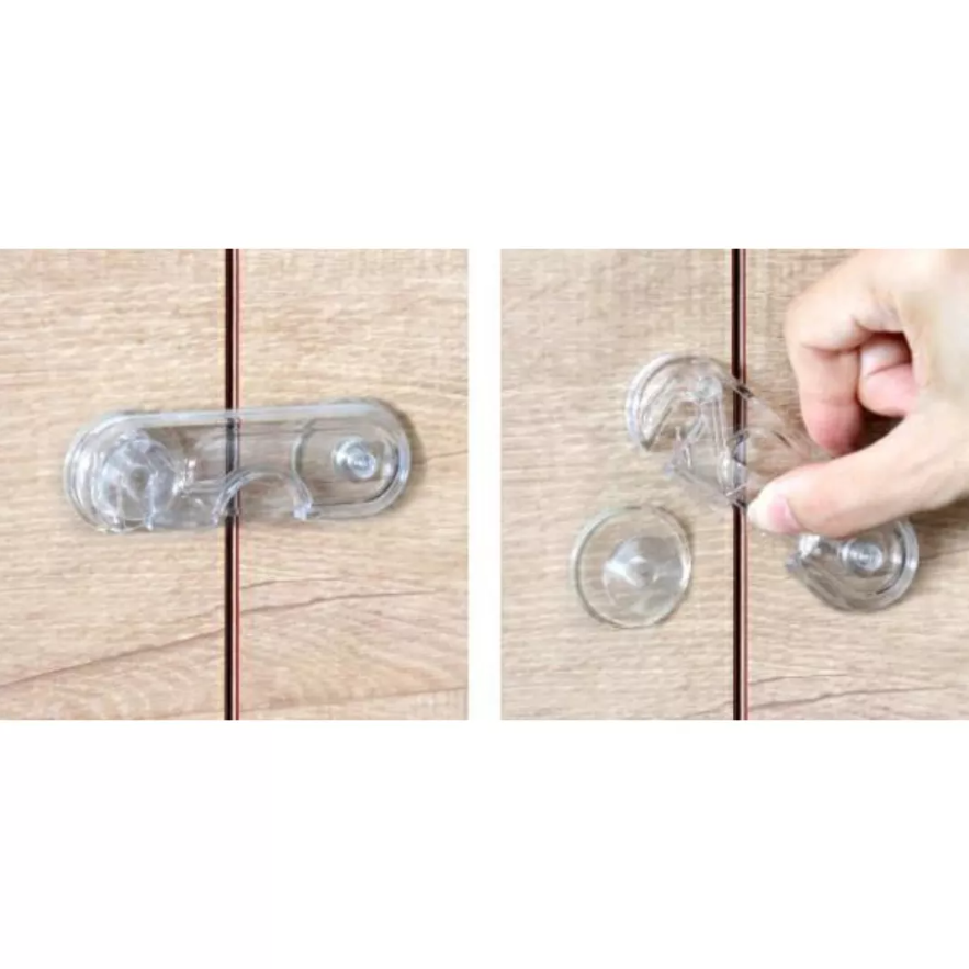 Set 2 opritoare usa dulap, din plastic, transparent - 1 | YEO