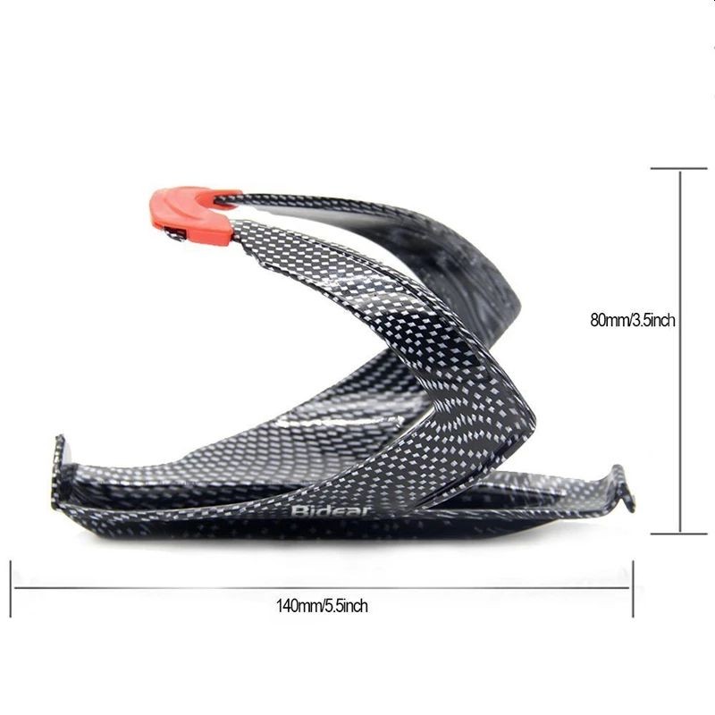 Suport bidon apa bicicleta, universal, constructie solida, 8x14x8cm, negru-rosu - 2 | YEO