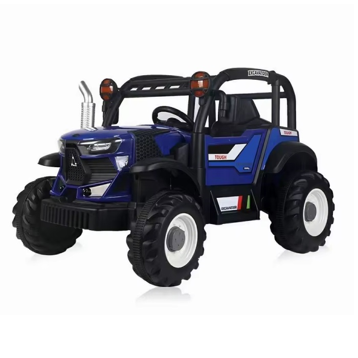 Tractor electric pentru copii Nichiduta Excavator Dark Blue 12V cu telecomanda pentru parinti,2motoare x 38W,scaun din piele ecologica,roti rezistente,lumini LED,sunete si muzica,usi cu deschidere - 2