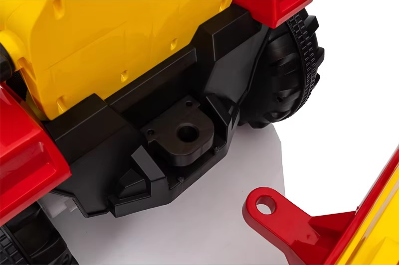 Tractor electric pentru copii Nichiduta Track Red 90W cu telecomanda 2.5G, Acumulator 12V, Remorca detasabila, Centura siguranta, Faruri cu lumini LED, Sunete,slot card, Roti late din plastic rezistent cu aparatori noroi - 1 | YEO