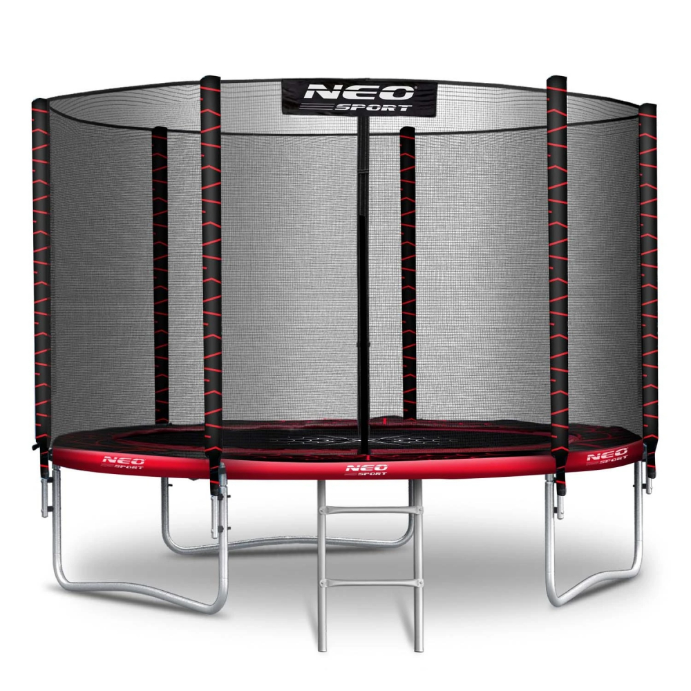Trambulina de gradina pentru copii Neo-Sport Spider 183cm 6ft, cu Scara si Plasa interioara, Stalpi metalici cu protectie din burete, Intrare cu fermoar si catarama, Covoras impermeabil flexibil - 1 | YEO