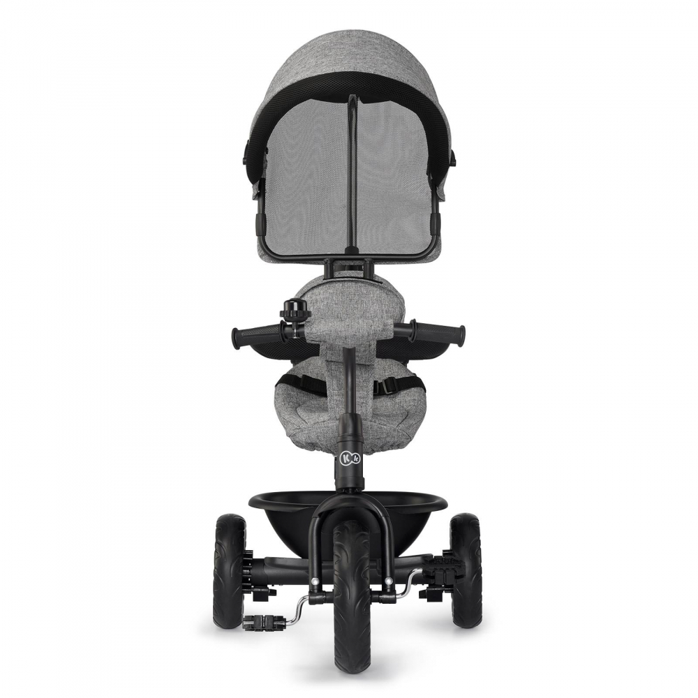 Tricicleta pentru copii KinderKraft Freeway Grey Melange, scaun rotativ, suport picioare, suport pahar - 3 | YEO