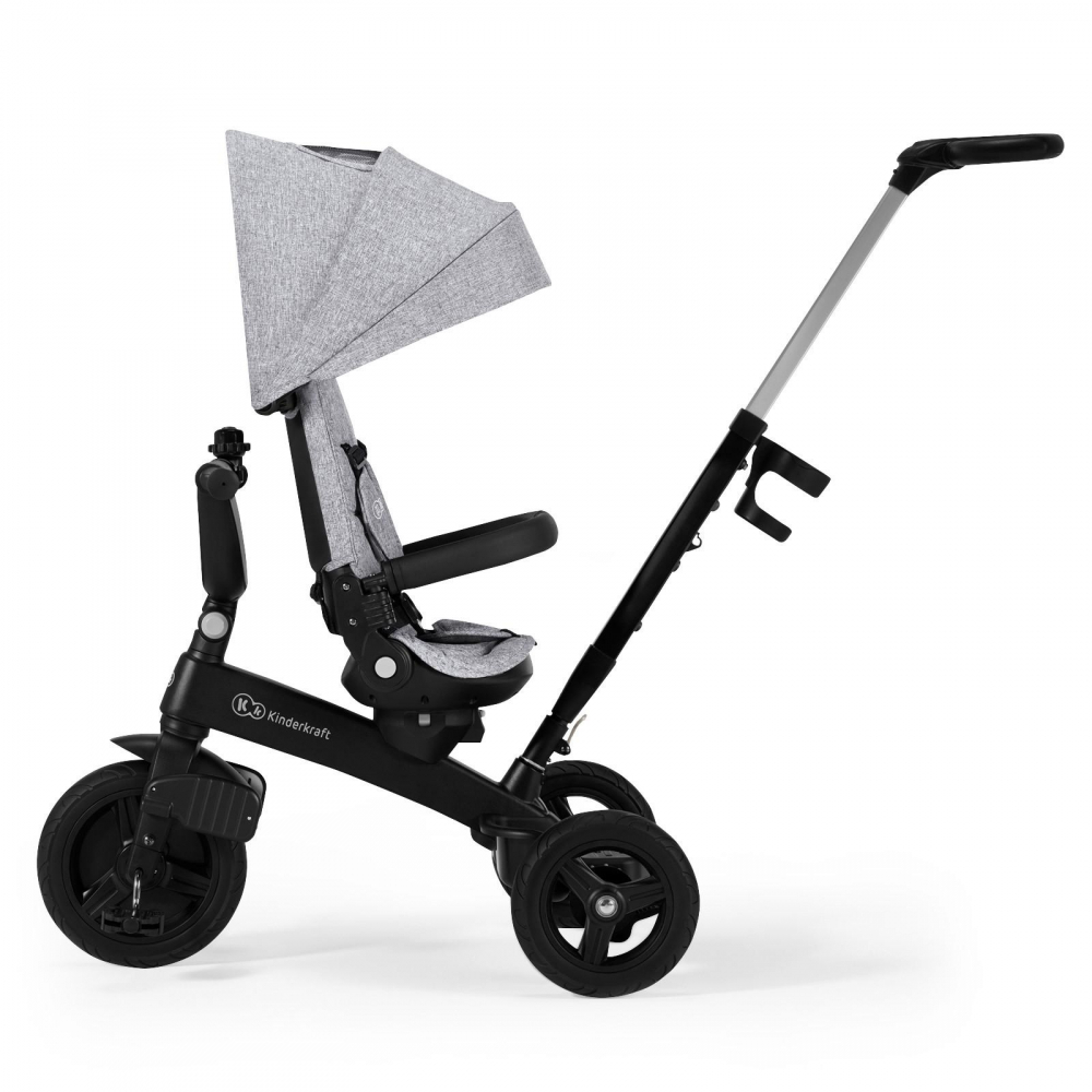 Tricicleta pentru copii Kinderkraft Twipper 5 in 1 cu scaun rotativ, cadru din aliaj de magneziu, spatar reglabil, suport picioare, maner telescopic, accesorii