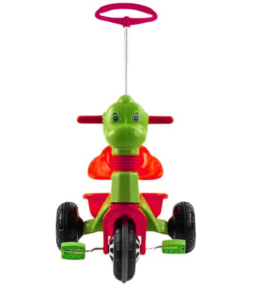 Tricicleta pentru copii Pilsan Dino RedGreen cu maner reglabil pe inaltime,sistem roata libera, spatiu de depozitare de la 3 ani pana la 35 kg - 1 | YEO