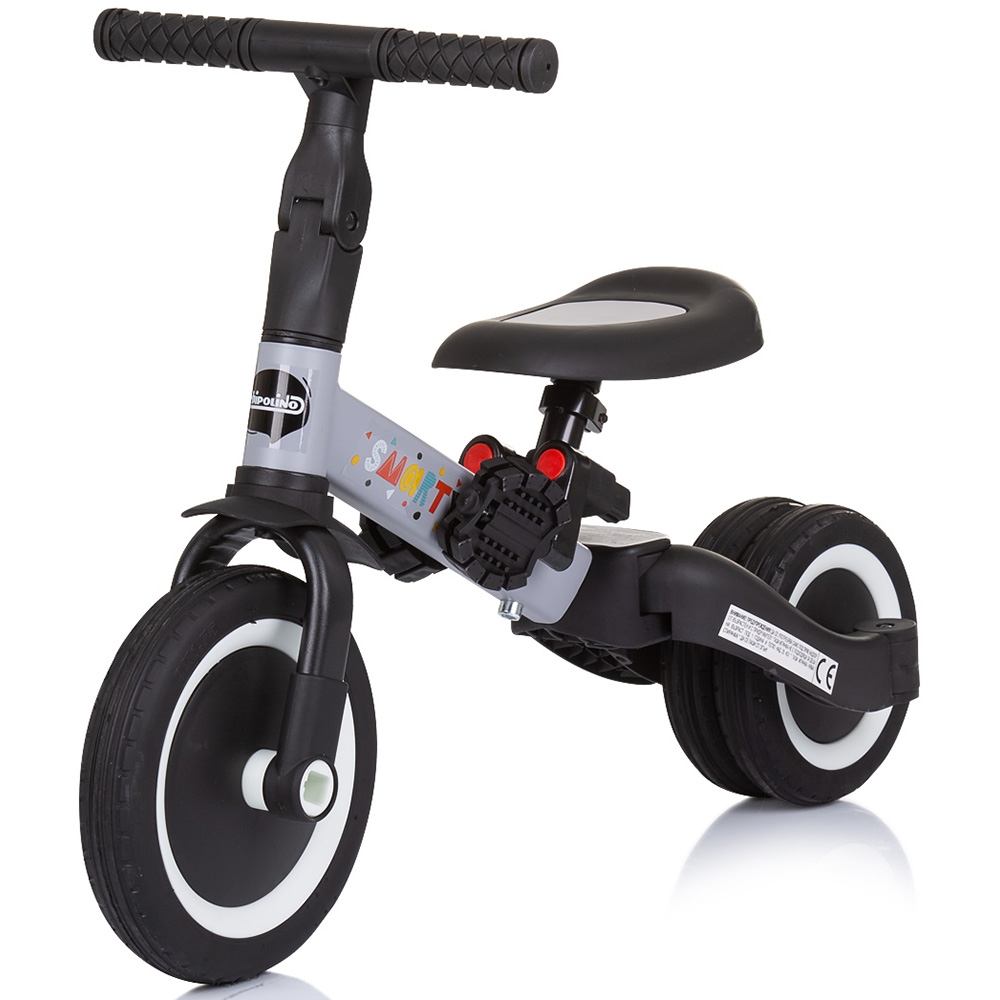 Tricicleta pentru copii Chipolino Smarty Grey 2 in 1, ghidon reglabil, de la 1 ani si o greutate de pana la 25 kg - 2 | YEO