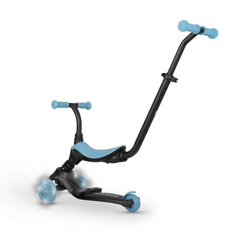 Trotineta pentru copii QPlay Sema EVO Albastru 6 in 1 multifunctionala cu scaunel, maner telescopic parental, inaltime ajustabila, cadru din aluminiu, greutate admisa 50 kg - 8
