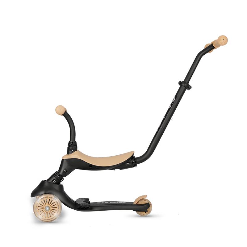 Trotineta pentru copii QPlay Sema EVO Bej 6 in 1 multifunctionala cu scaunel, maner telescopic parental, inaltime ajustabila, cadru din aluminiu, greutate admisa 50 kg - 7