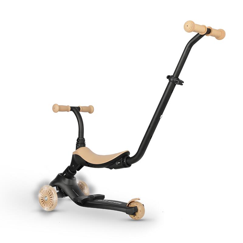 Trotineta pentru copii QPlay Sema EVO Bej 6 in 1 multifunctionala cu scaunel, maner telescopic parental, inaltime ajustabila, cadru din aluminiu, greutate admisa 50 kg - 8