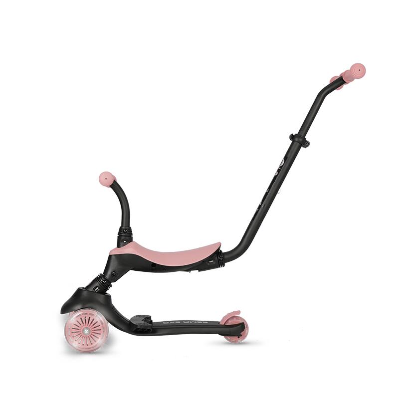 Trotineta pentru copii QPlay Sema EVO Roz 6 in 1 multifunctionala cu scaunel, maner telescopic parental, inaltime ajustabila, cadru din aluminiu, greutate admisa 50 kg - 7