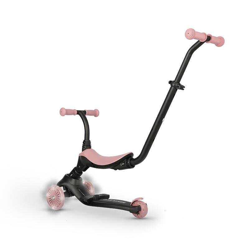 Trotineta pentru copii QPlay Sema EVO Roz 6 in 1 multifunctionala cu scaunel, maner telescopic parental, inaltime ajustabila, cadru din aluminiu, greutate admisa 50 kg - 8