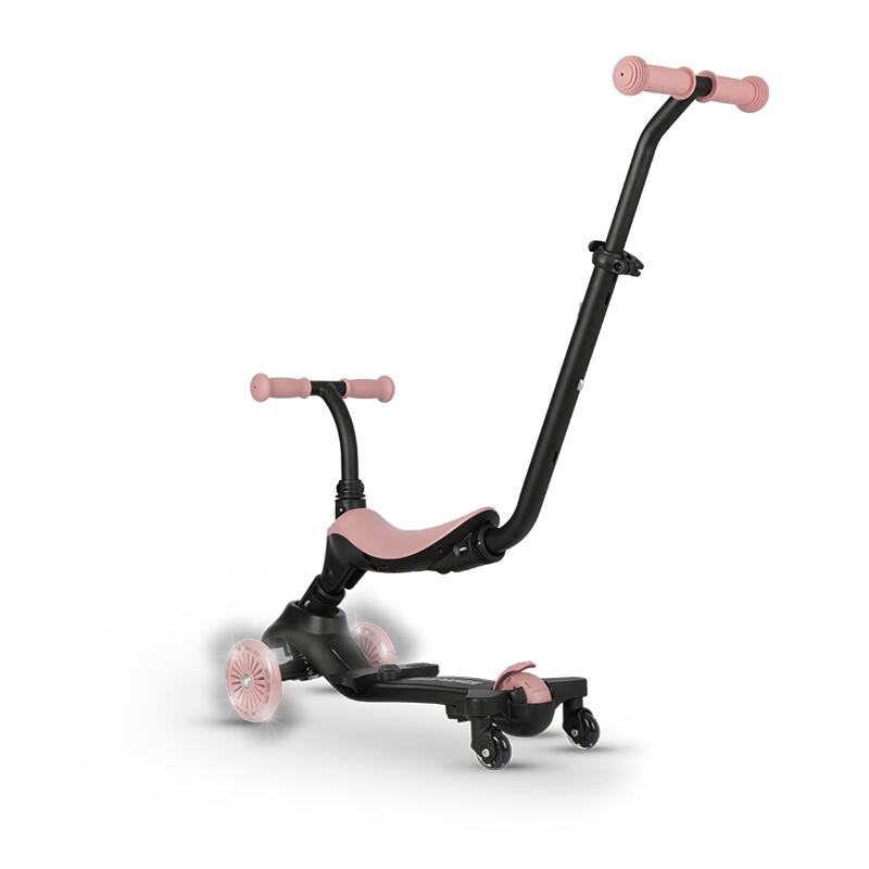 Trotineta pentru copii QPlay Sema EVO Roz 6 in 1 multifunctionala cu scaunel, maner telescopic parental, inaltime ajustabila, cadru din aluminiu, greutate admisa 50 kg - 10