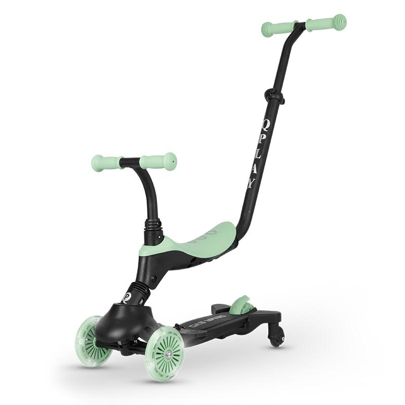 Trotineta pentru copii QPlay Sema EVO Verde 6 in 1 multifunctionala cu scaunel, maner telescopic parental, inaltime ajustabila, cadru din aluminiu, greutate admisa 50 kg - 6