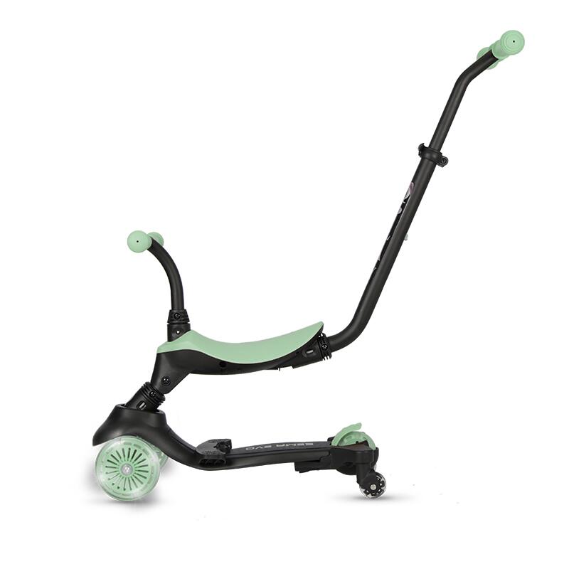Trotineta pentru copii QPlay Sema EVO Verde 6 in 1 multifunctionala cu scaunel, maner telescopic parental, inaltime ajustabila, cadru din aluminiu, greutate admisa 50 kg - 9