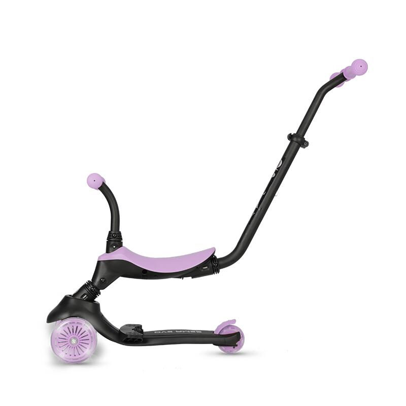 Trotineta pentru copii QPlay Sema EVO Violet 6 in 1 multifunctionala cu scaunel, maner telescopic parental, inaltime ajustabila, cadru din aluminiu, greutate admisa 50 kg - 7