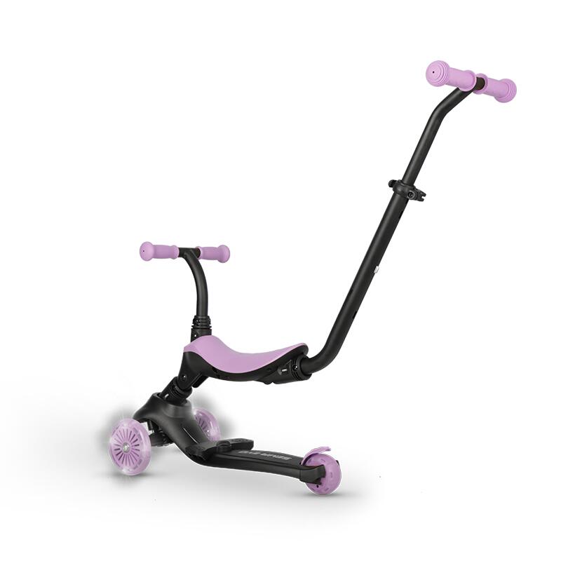 Trotineta pentru copii QPlay Sema EVO Violet 6 in 1 multifunctionala cu scaunel, maner telescopic parental, inaltime ajustabila, cadru din aluminiu, greutate admisa 50 kg - 8