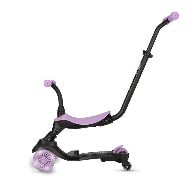 Trotineta pentru copii QPlay Sema EVO Violet 6 in 1 multifunctionala cu scaunel, maner telescopic parental, inaltime ajustabila, cadru din aluminiu, greutate admisa 50 kg - 9