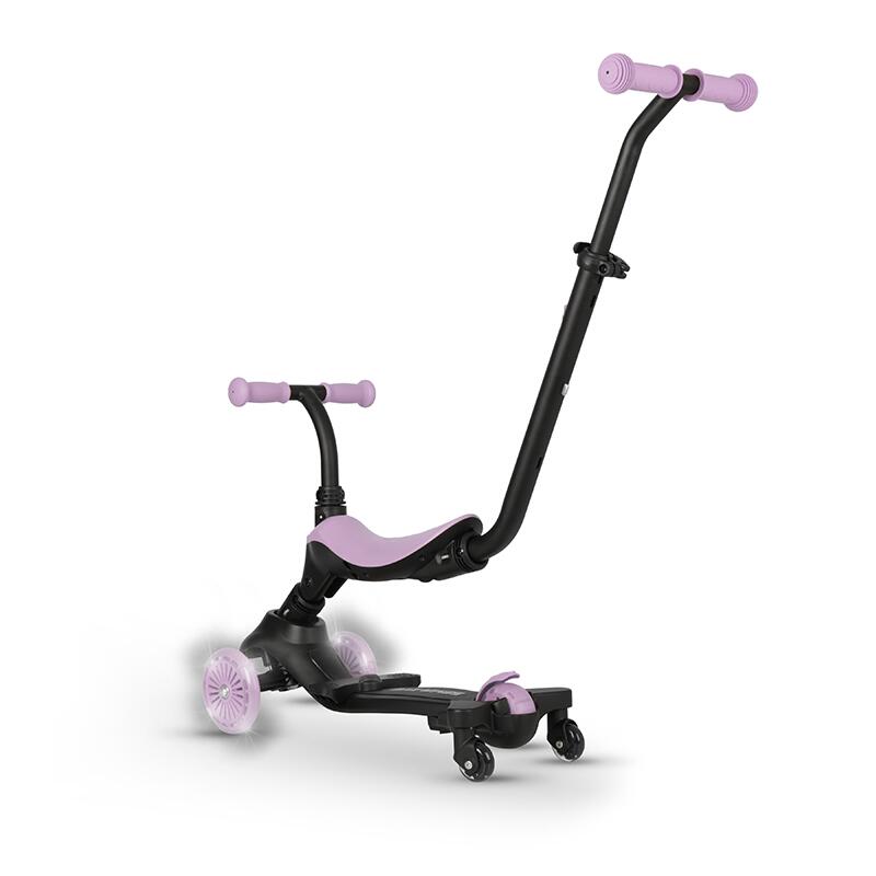 Trotineta pentru copii QPlay Sema EVO Violet 6 in 1 multifunctionala cu scaunel, maner telescopic parental, inaltime ajustabila, cadru din aluminiu, greutate admisa 50 kg - 10